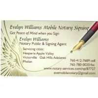 Evelyn Williams Mobile Notary Signing Agent